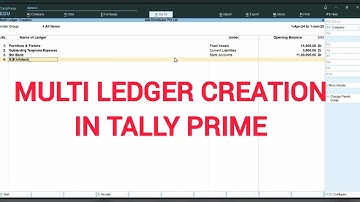 How To Create Multi Ledger In Tally Prime| Multi Master Creation In Tally Prime|#tallyprimetutorial