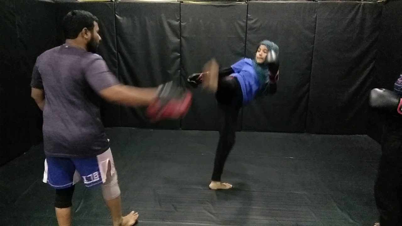 Girl's mma fighters hyderabad mma gym pad work YouTube