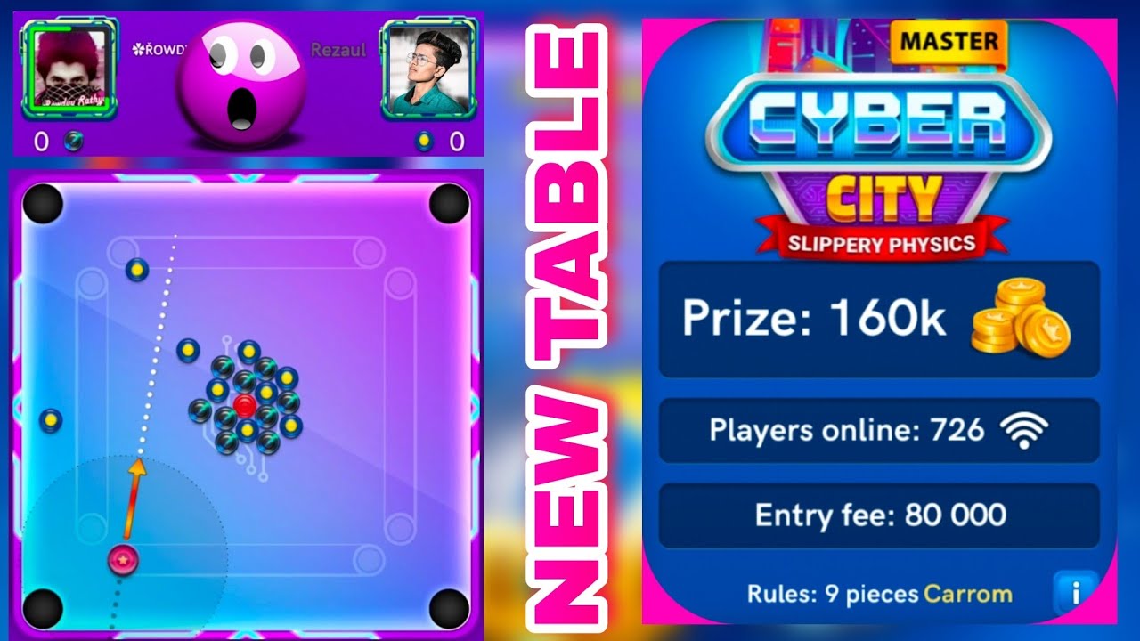 New  Cyber City Table 🌆  Zabardast Gameplay | Carrom pool Rowdyy