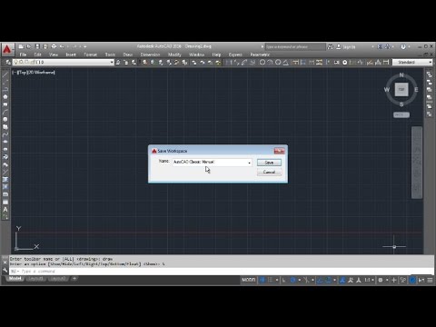 Autocad 16 Classic Workspace Manual Settings Youtube