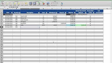 Checkbook Register with Reconciliation