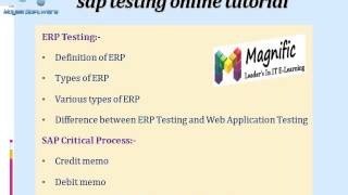 Sap TESTING Online Training IN USA,UK