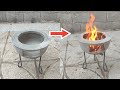 How to make a small BBQ with cement and plastic/wood-burning stove