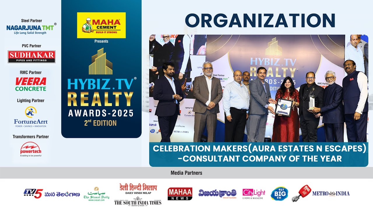 Celebration Makers-Best Organization Award Winner | Hybiz Tv Realty Awards 2025