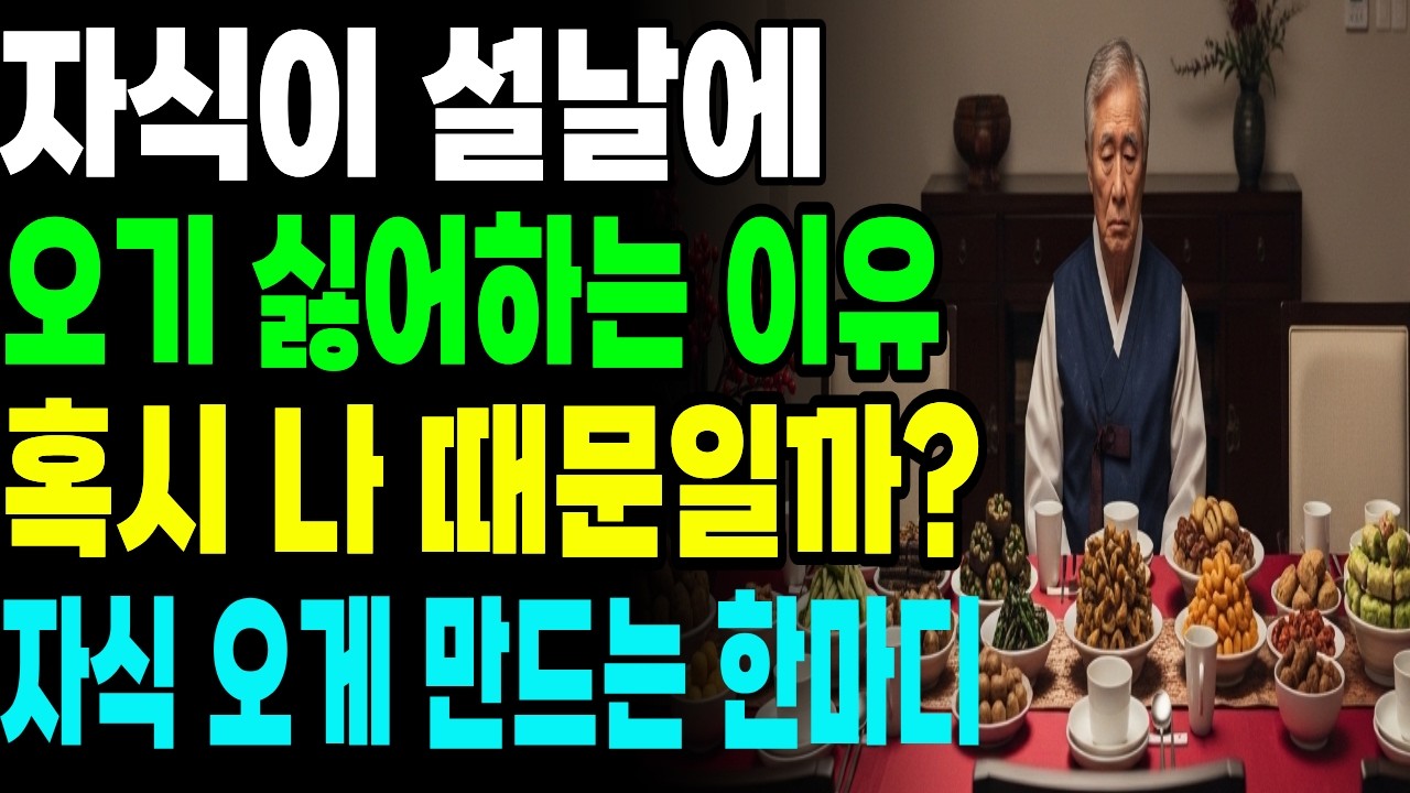 노년의 지혜가 전하는 설날 가족 불화의 충격적 원인, 행복한 노후를 위한 인생조언