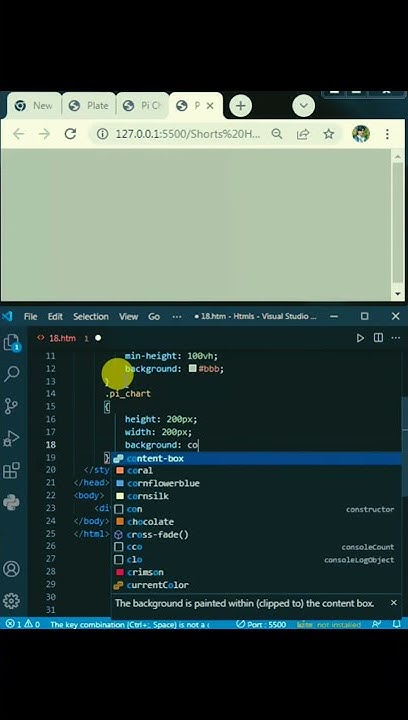 Amazing css||Pi chart one line of the code #css#html #codingloverstaus# ...