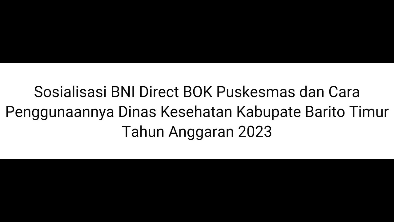 Sosialisasi bni direct bok puskesmas dan cara penggunaannya ta 2023