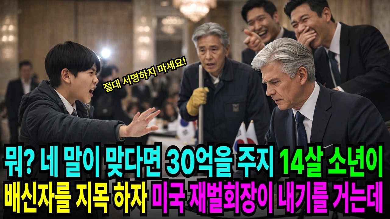 서명식에서 15살 소년이 ‘배신자’를 찍자… 미국 재벌회장이 30억 내기를 걸었다