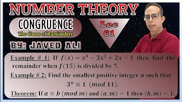 If a=b(mod m) and (a, m)=1 then (b, m)=1, Number Theory, Edler, Marton, Lec-61, (Hindi/ Urdu)