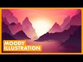 Moody Vietnam Sunset Illustration - Illustrator Tutorial