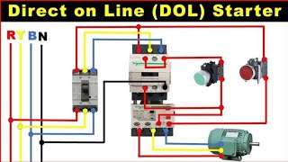 Direct online starter(D.O.L) power circuit diagram wiring connection
