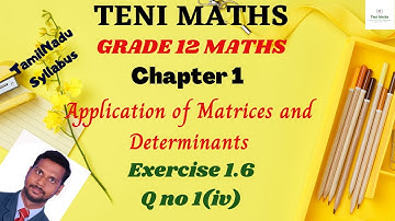 Grade 12: Maths: Chapter 1: Application of Matrices and Determinants: Exercise 1.6 Q no 1(iv)