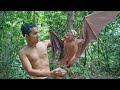 Two Brother Eating Bats Delicious in Forest