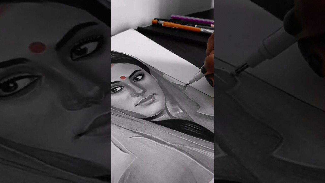 Mata Sita drawing | realistic pencil sketch drawing