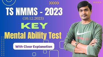 Key to TS NMMS - 2023-24(Held on 10.12.2023) with detailed explanation I MAT answers by ramesh sir