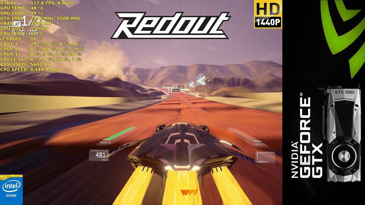 Redout EPIC Settings 2560x1440 | GTX 1080 | i7 5960X 4.5GHz