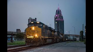 CSX YN2 Dash 9 leads CSX Q611, 8 engine lashup on CSX Q605, cool crews, and more 6/24-26/19