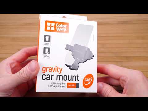 Автодержатель СolorWay для телефона Metallic Gravity Holder Black (CW-CHG01-BK), видео 2