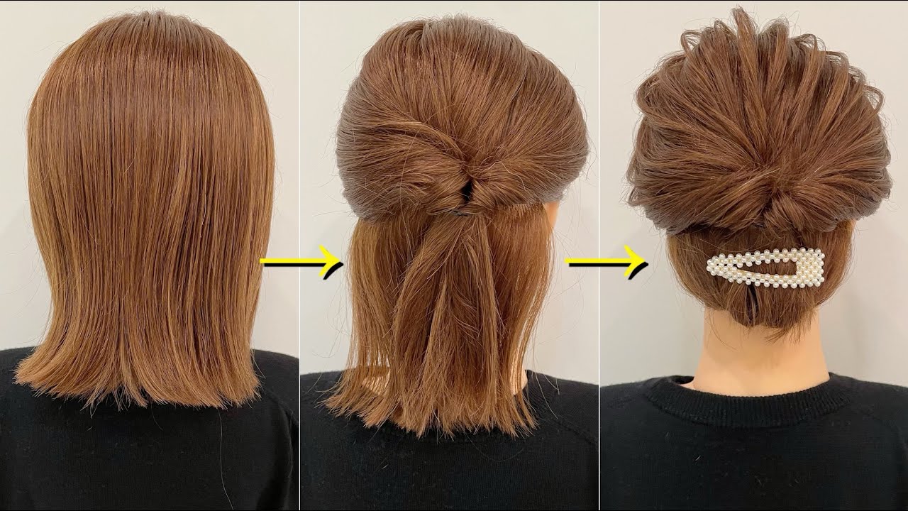 【ボブまとめ髪】髪が短くてもできる簡単フルアップヘアアレンジやり方 - YouTube