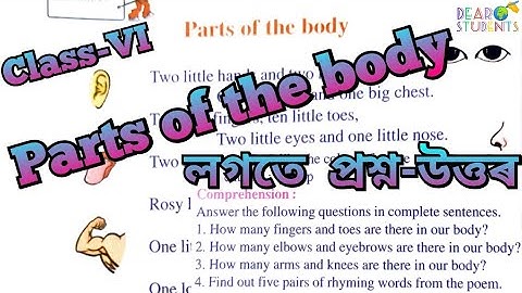 Poem “Parts of the body” Class-6/Explanation in Assamese and question answer/ AJB