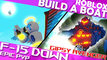 First time to Fight a Gipsy Avenger Mech @ Roblox Build a Boat! F-15 Fighter Jet Down!