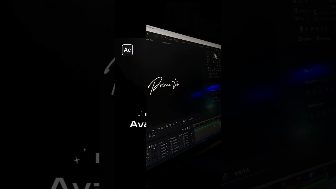 Анимация логотипа с текстом подписи | Элегантное появление логотипа в After Effects 