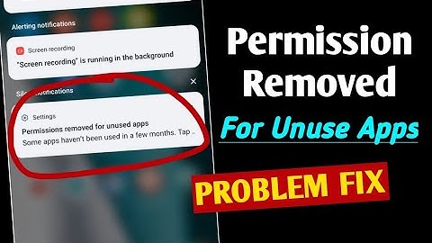 Permission Removed For Unused Apps Problem Solved | Permission Remove For Unused Apps Realme