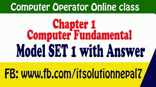 Computer Operator || Model question Set 1 with Answer ||