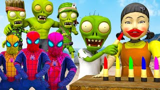 SUPERHERO's ALL STORY 2| Spider Man VS Squid Game Face Makeup Nice or Error 5 Times Challenge Zombie