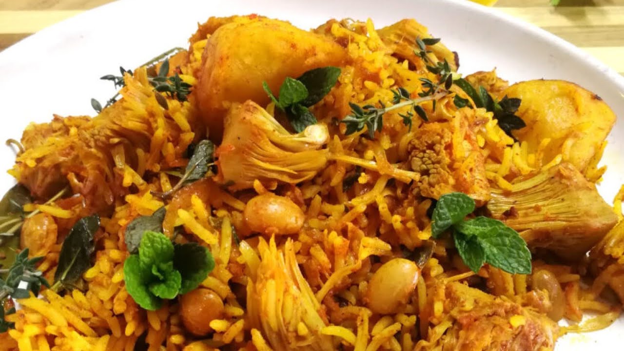 Spicy Raw Jackfruit Biriyani Recipe