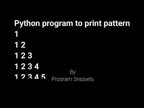 Python Program to print numbers in  triangle  1 12 123 1234   | Pattern Program