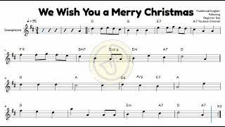 We Wish You a Merry Christmas - ALTO Saxophone Sheet Music 🎷 | Easy Sax Xmas Song