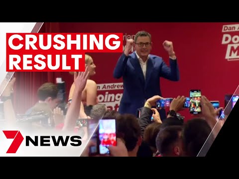 Daniel andrews leads labor to a crushing election win | 7news