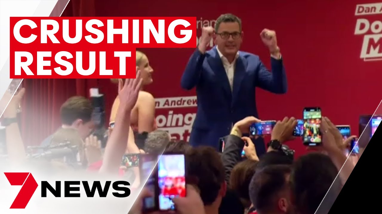 Daniel Andrews leads Labor to a crushing election win | 7NEWS
