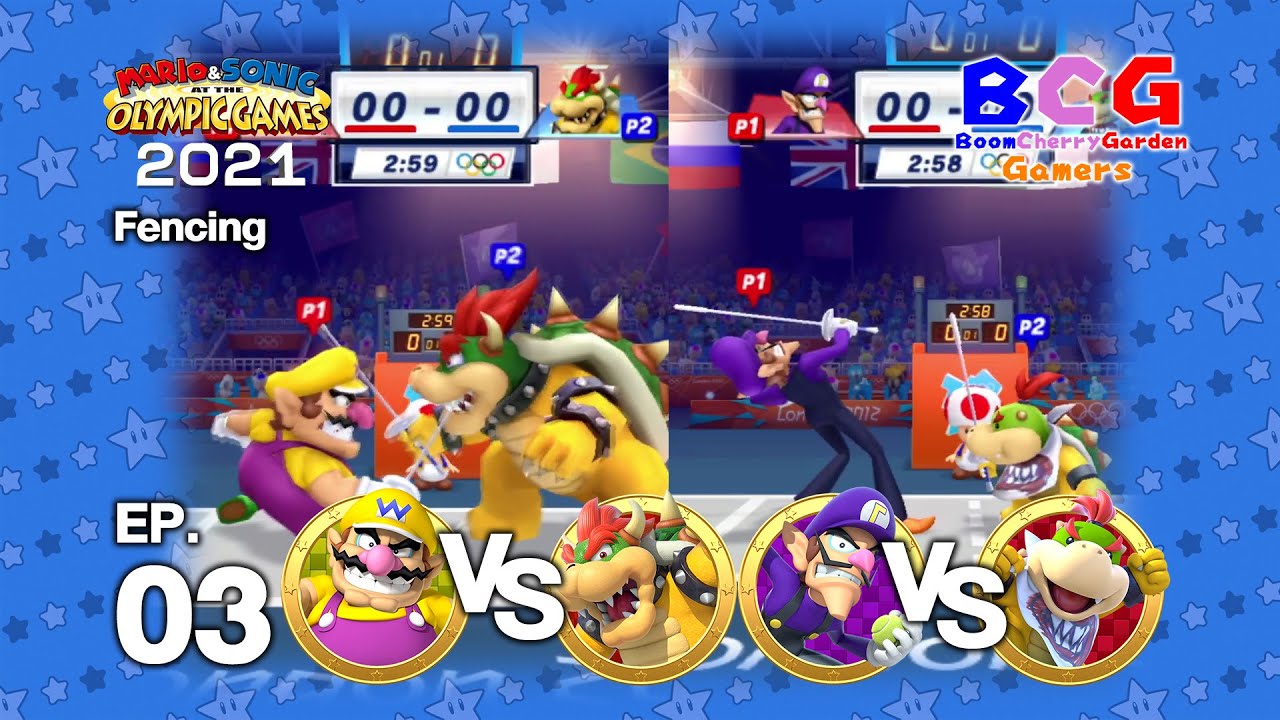 Mario Olympic Games 2021 - Fencing EP 03 - Group C - Wario VS Bowser, Waluigi VS Bowser Jr.