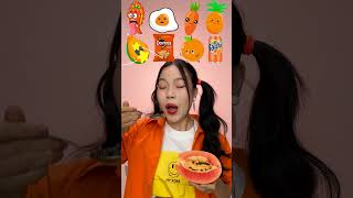 Random Orange Food ASMR Mukbang 🍊🥕🍍 #shorts #mukbang #asmr #eating