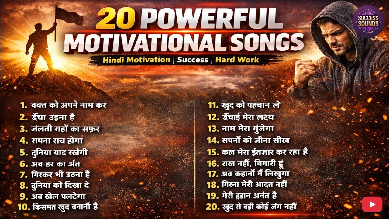 Songa Success 20 Powerful Hindi Motivational Songs | Success, Hard Work & Study ...