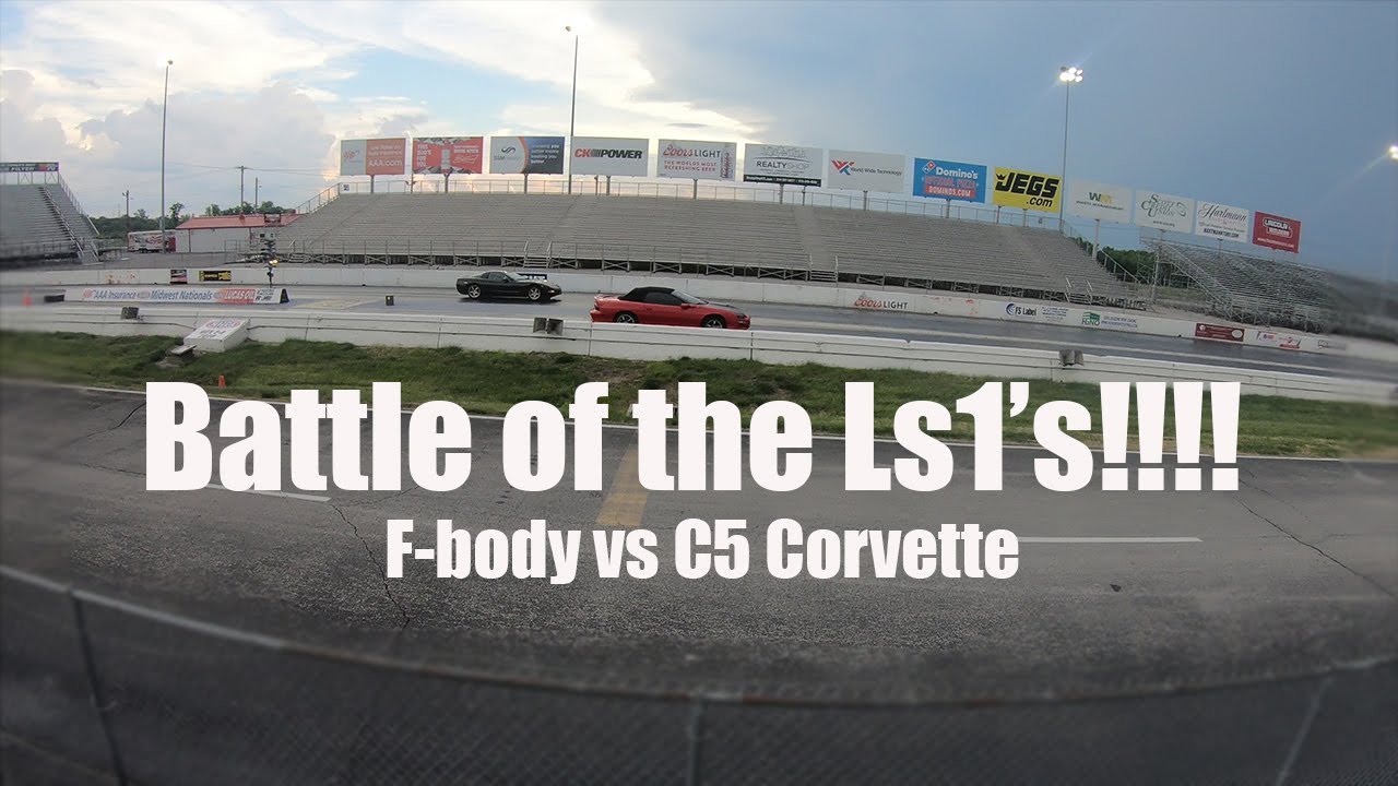 LS1 Battle!!! F Body Camaro vs C5 Corvette on the drag strip!!! And ...