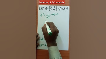 Inverse of 2×2 matrix(in 1 minute)#shorts