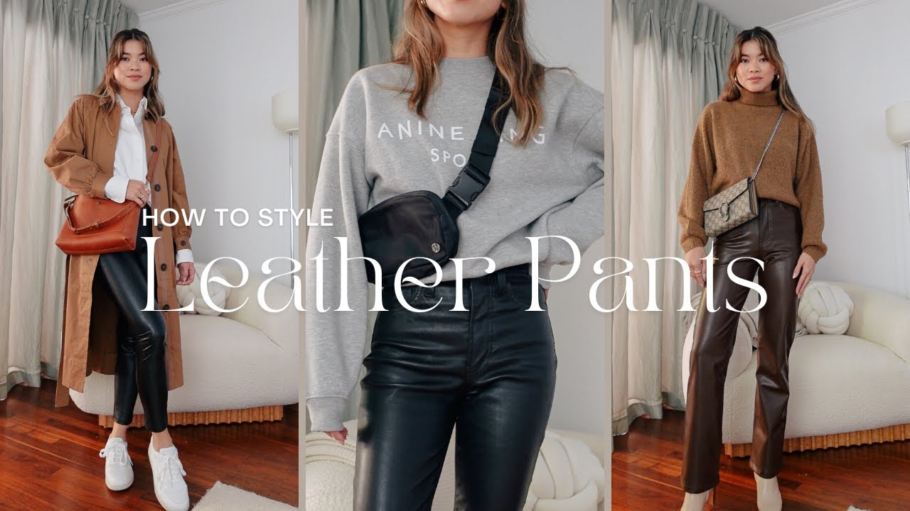 How To Style Leather Pants  The best faux leather pants & leggings, Easy  casual fall outfit ideas! 