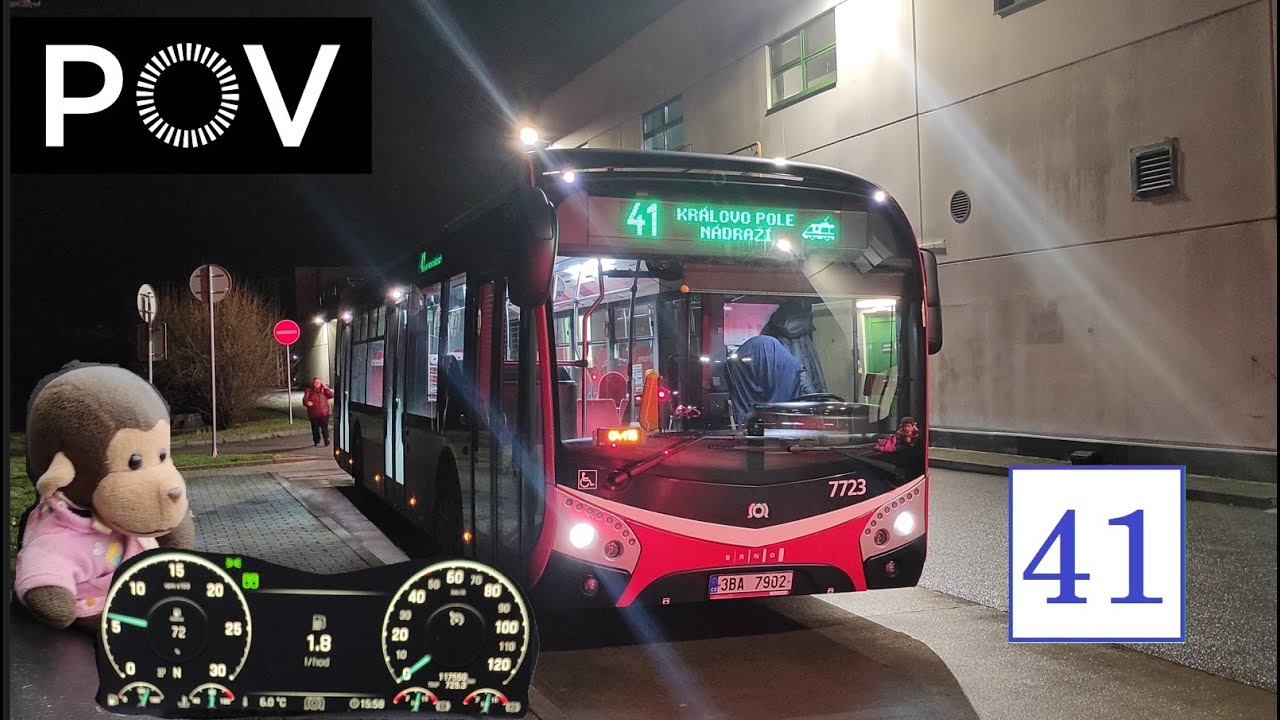 Linka 41 - z KrPole do Ivanovic ke Globusu i na Mácovu; POV video 1:1