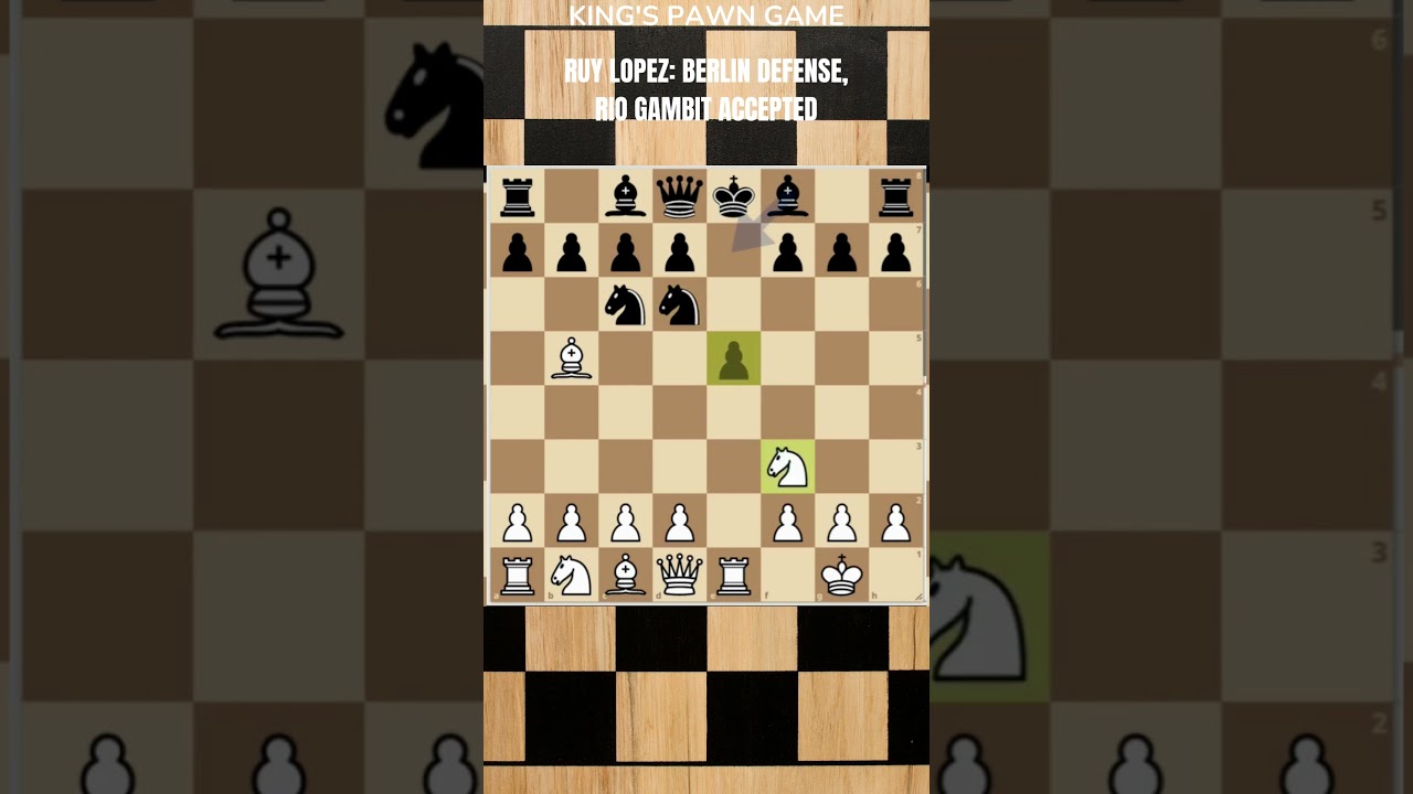 Most Aggressive opening Rio GAMBIT ACCEPTED RUY LOPEZ attack with black  pieces, Berlin defense