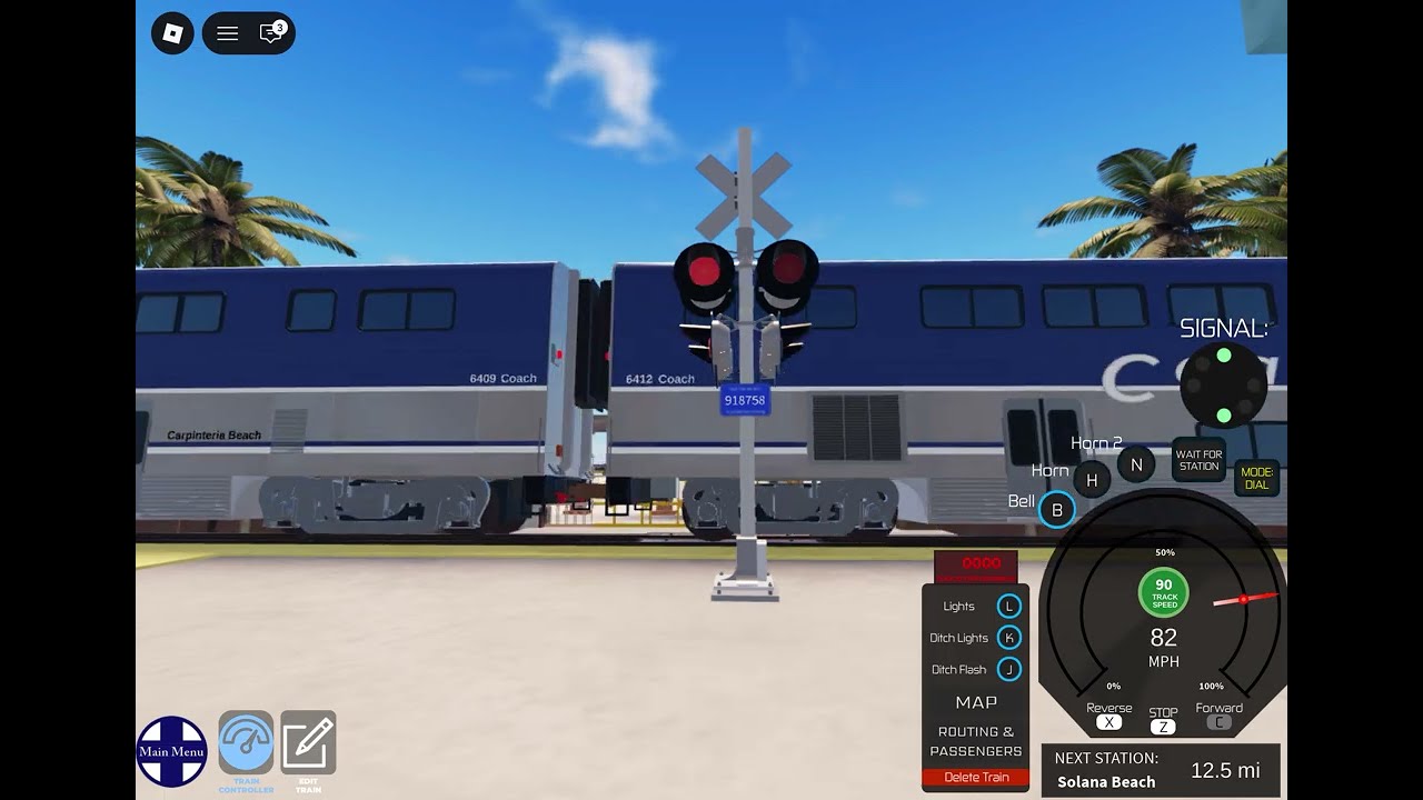 Amtrak dash 8 503 on A790 passes by Carlsbad village in 6/12/2021