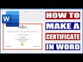 How to make a Certificate in Word | Microsoft Word Tutorial