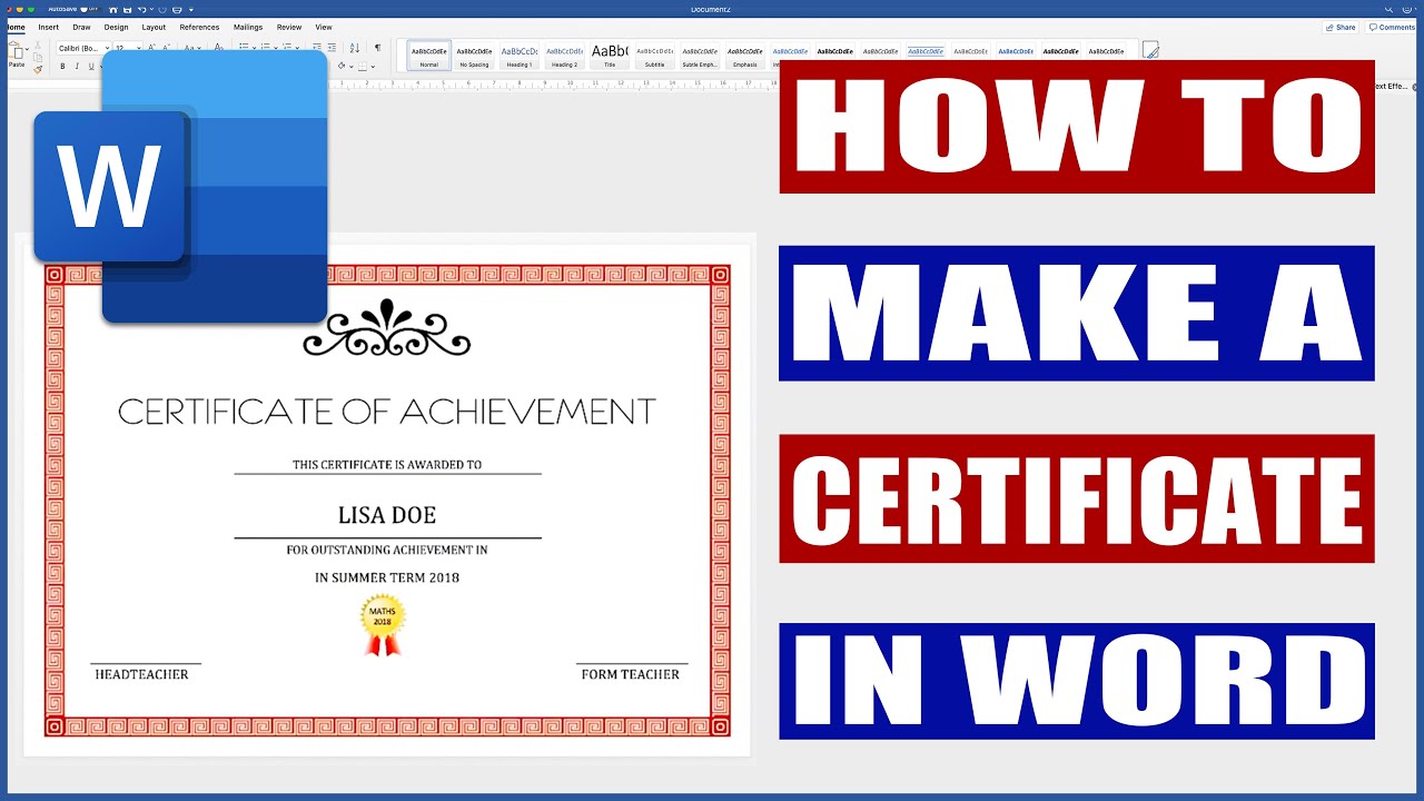 how-to-make-a-certificate-in-word-microsoft-word-tutorial-youtube