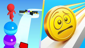 ❌ 🔹 Stack Rider Vs Coin Rush in All Levels iOS,Android Gameplay Walkthrough New Update MJCX85E6