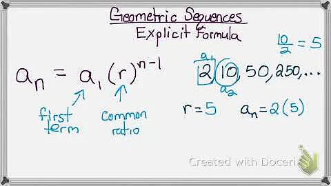 Geometric Sequences Explicit Formula
