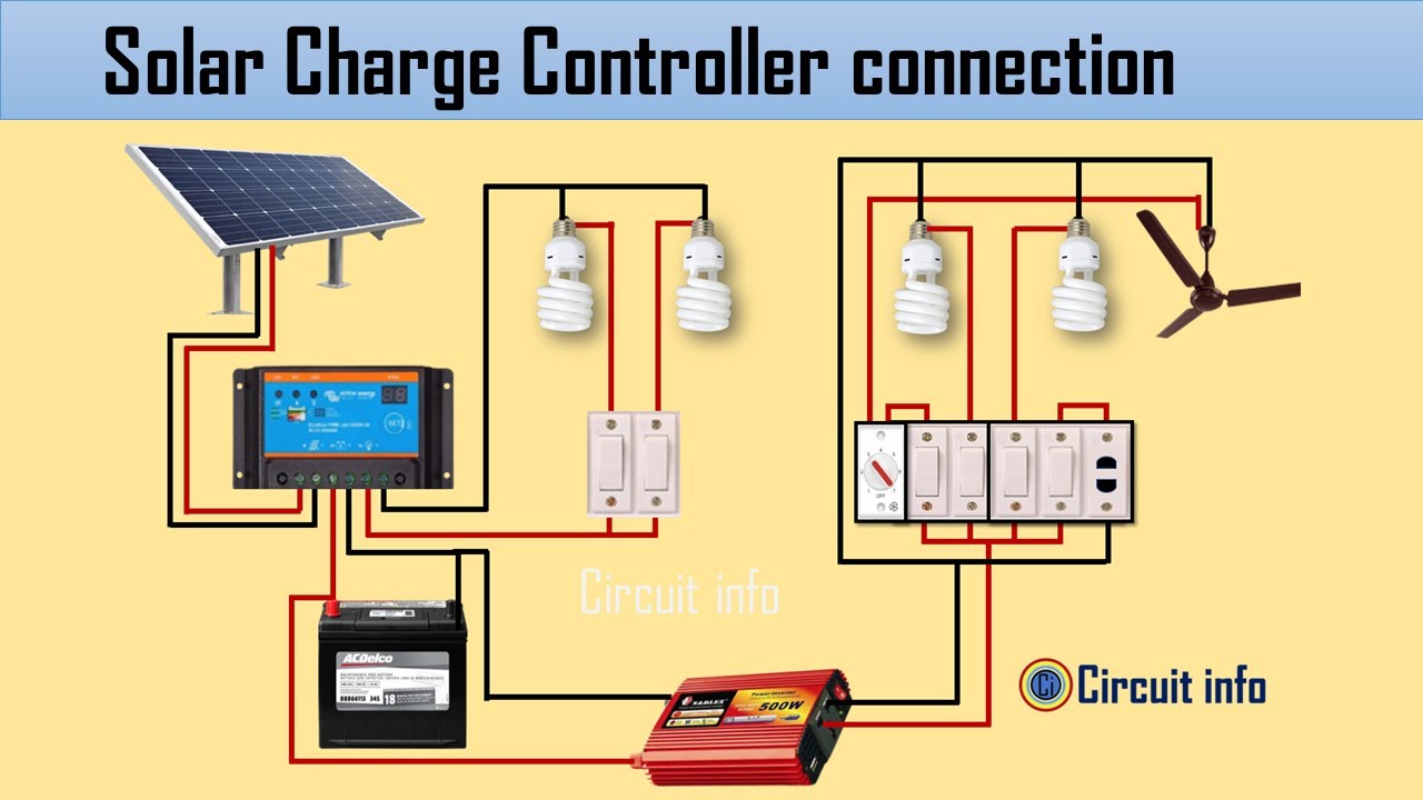 Solar Charge Controller Connection Diagram @CircuitInfo - YouTube