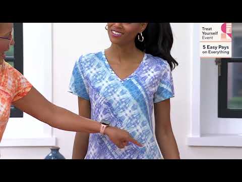 Belle by Kim Gravel Slub Knit Tidal Wave Tie Dye Top on QVC @QVCtv