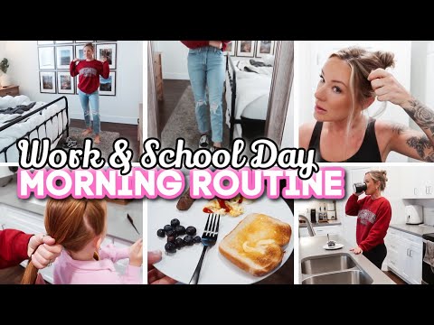 WORK & SCHOOL DAY MORNING ROUTINE // mom of 3